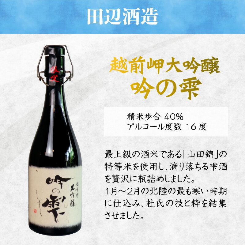 【ふるさと納税】永平寺町蔵元 大吟醸2本セット / 地酒 詰め合わせ ギフト 贈答 サムネイル3