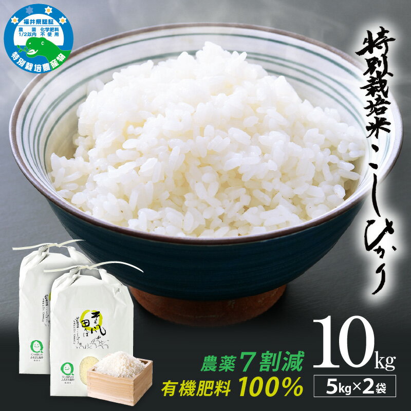 【ふるさと納税】令和7年産 特別栽培米 コシヒカリ 10kg 福井県産米（有機肥料100% 農薬7割減）「そよ風田んぼ」【令和7年産 人気品種 田んぼの天使】 [e10-b005] - 画像2