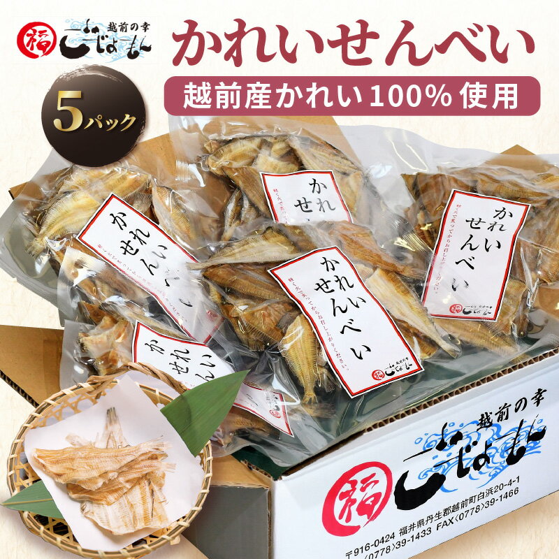 無添加 かれい煎餅 50g × 5パック【越前産カレイ100%使用】【越前海岸・美味直送シリーズ】