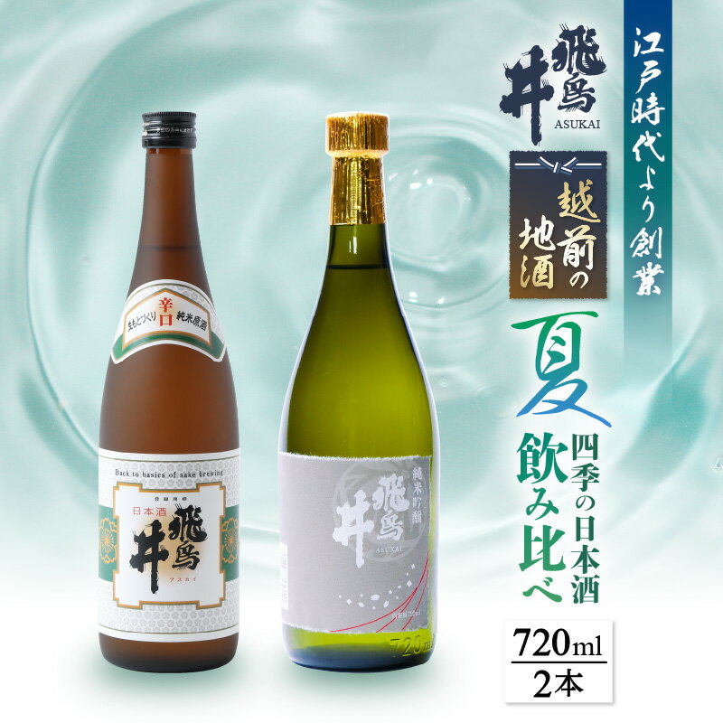 【ふるさと納税】【先行予約】日本酒 越前の地酒 夏 四季の日本酒飲み比べ 720ml × 2本 江戸時代より創業 飛鳥井（あすかい）のお酒【2026年6月以降順次発送】 サムネイル2