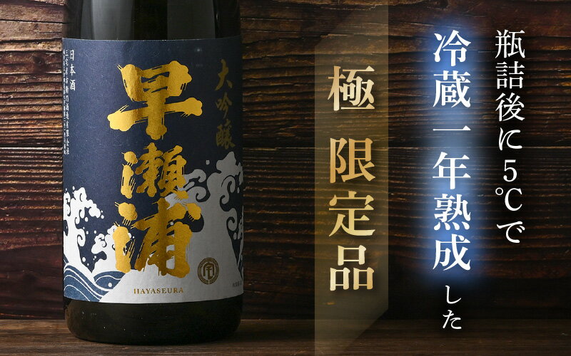【ふるさと納税】早瀬浦 限定品【1本セットのみ】冷温熟成早瀬浦大吟醸1.8L【早瀬浦】大吟醸 1800ml（熟成酒）【入手困難 日本酒 地酒 福井 美浜 早瀬 フルーティ 男酒 硬水 ミネラル 希少 ご褒美 父の日 ギフト プレゼント 家飲み 就職祝い 転職祝い ハレの日 敬老の日】 サムネイル2