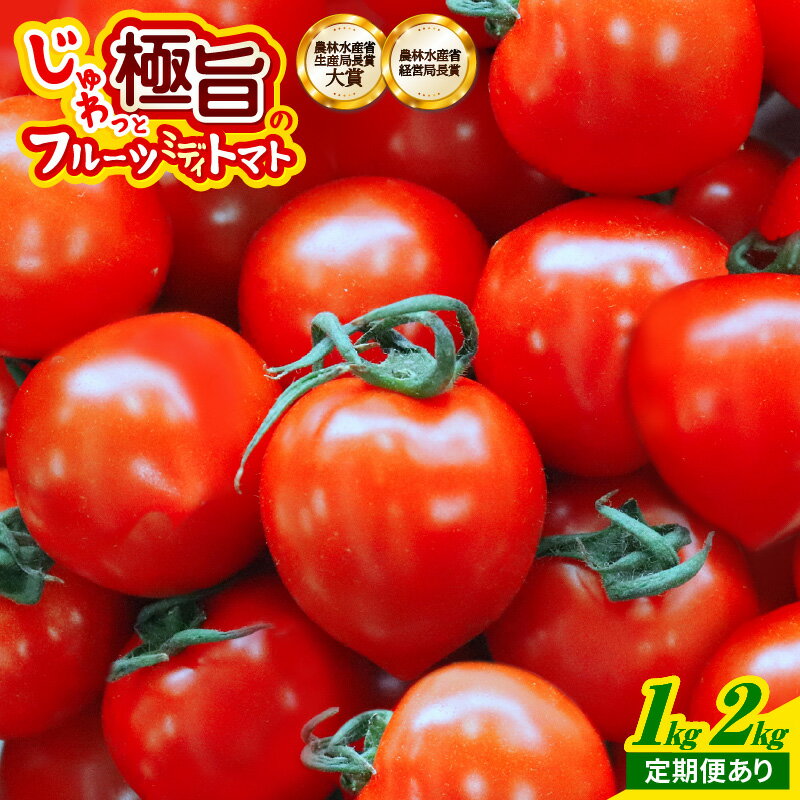 じゅわっと極旨のフルーツミディトマト (バラ箱詰め)【選べる容量／回数】 【 とまと トマト フルーツトマト ミニトマト トマトジュース 野菜 やさい 人気 新鮮 産地直送 甘い 高糖度 完熟 食べやすい リコピン ビタミン ダイエット 美容 美肌 健康 】