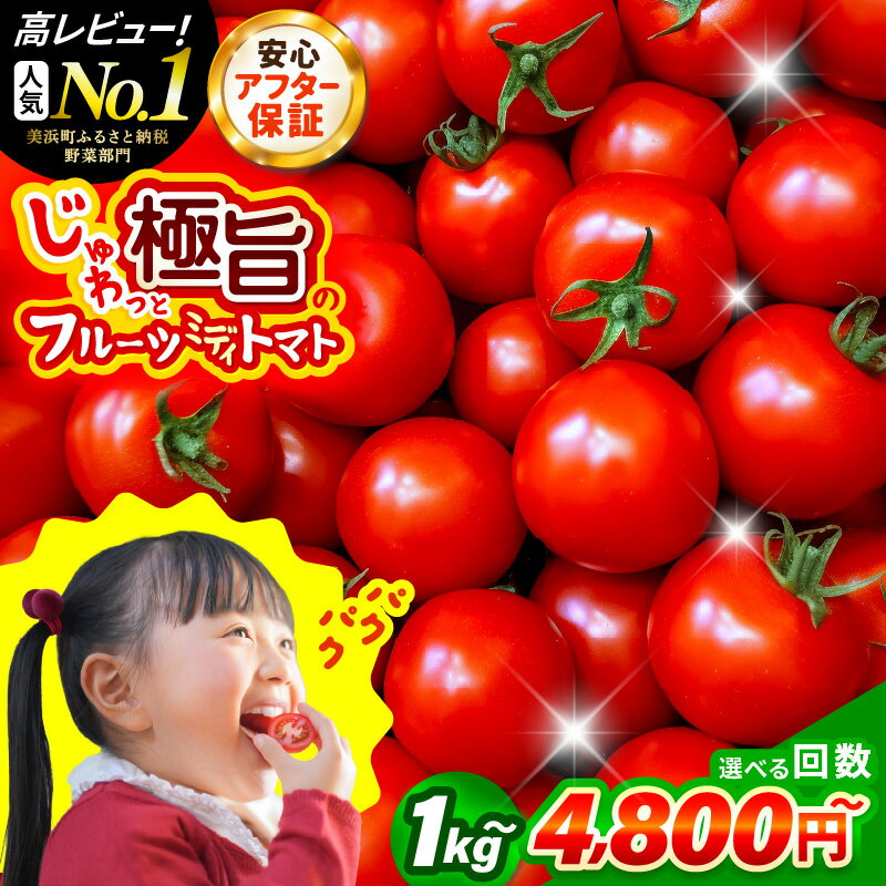 野菜 じゅわっと極旨のフルーツミディトマト (バラ箱詰め)【選べる容量／回数】【 とまと トマト 新鮮野菜 やさい フルーツトマト ミニトマト トマトジュース サラダ 人気 新鮮 産地直送 甘い 高糖度 完熟 リコピン ビタミン ダイエット 美容 美肌 健康 】