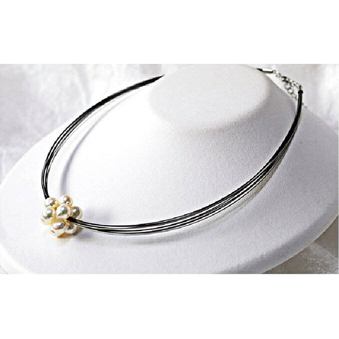 若狭パール 艶々あこや真珠 編み込みボールペンダントL ファッション アクセサリー ネックレス