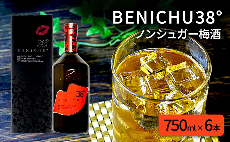 【ふるさと納税】無糖の梅酒BENICHU38°（750ml×6本） お酒 洋酒 リキュール サムネイル2