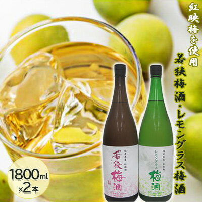 福井県産 紅映梅を使用した 若狭梅酒、レモングラス梅酒（1800ml） 2本セット　 お酒 洋酒 リキュール リキュール類