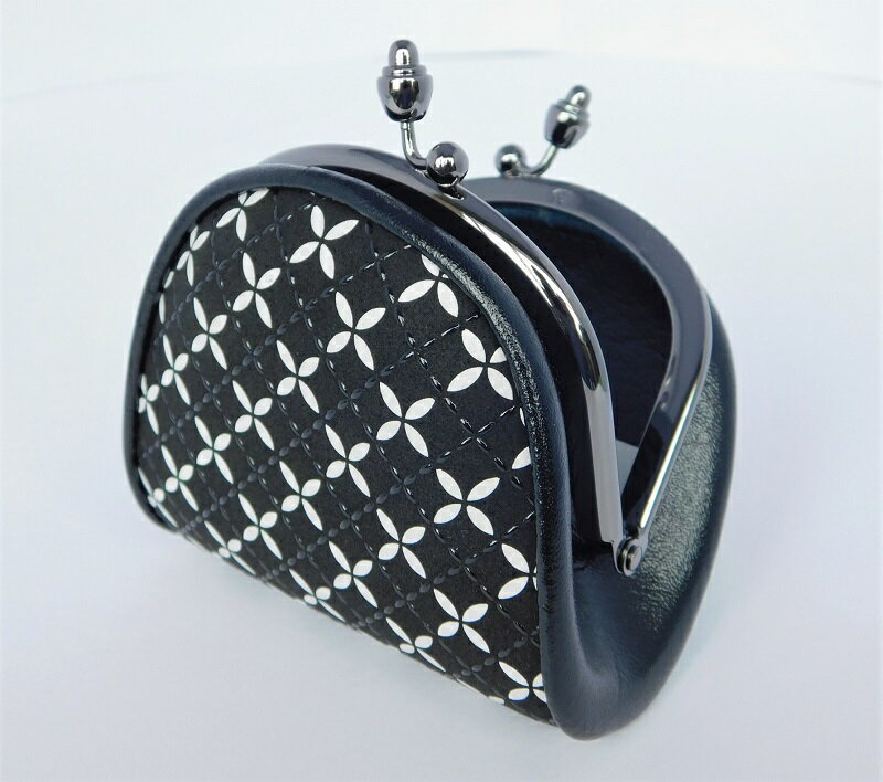 【ふるさと納税】 小銭入れ 印伝 メンズ 鹿革 甲州印伝 そよか 革 工芸品 黒 白 漆 k001-377 サムネイル2