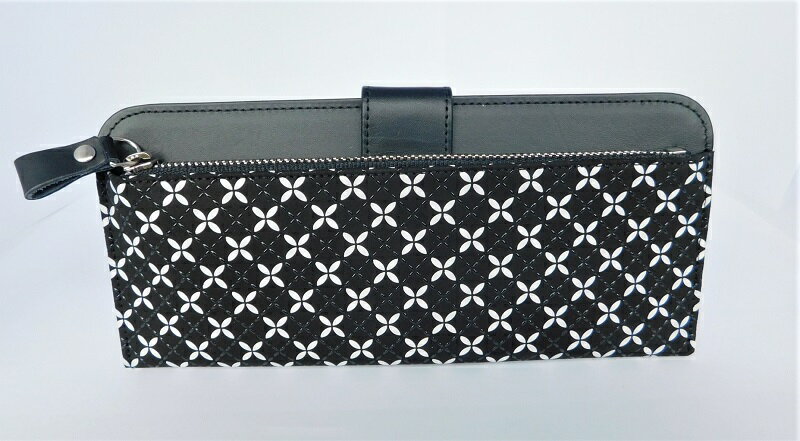 【ふるさと納税】 財布 束入れ ストラップ止め 印伝 メンズ 鹿革 甲州印伝 そよか 革 工芸品 黒 白 漆 k001-379 サムネイル2