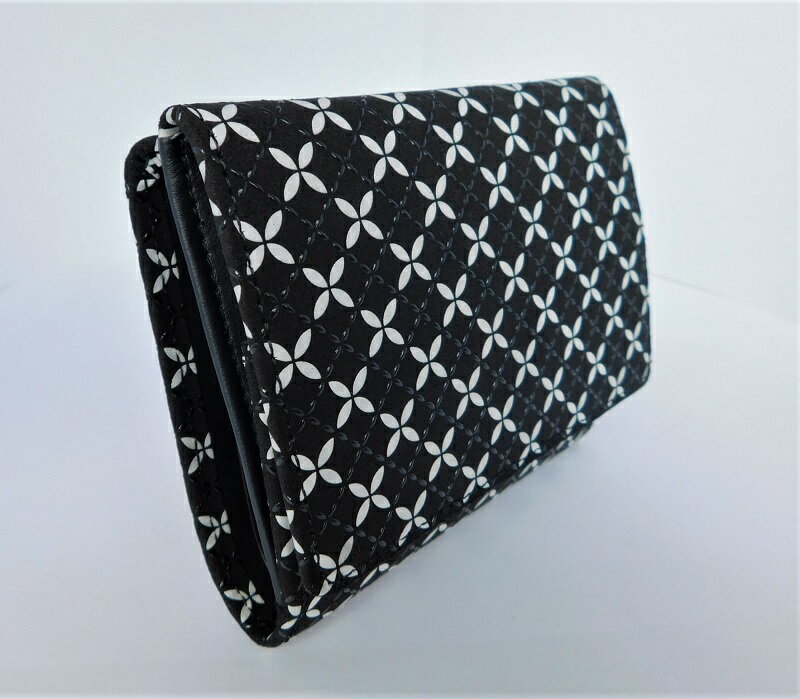 【ふるさと納税】 財布 札入 二つ折 印伝 メンズ 鹿革 甲州印伝 そよか 革 工芸品 黒 白 漆 k001-380 サムネイル2