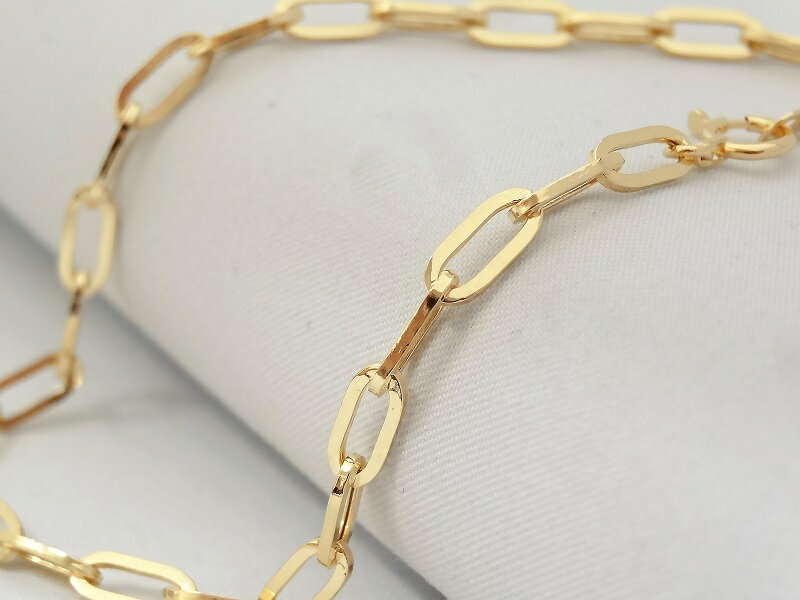 【ふるさと納税】＜ 甲府ジュエリー ＞ ブレスレット K18 レディース アクセサリー シンプル イエローゴールド チェーン クール ペーパークリップ ギフト プレゼント 誕生日 贈り物 ラッピング 保証書付 k001-418 サムネイル3