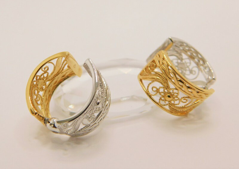 【ふるさと納税】＜ 甲府ジュエリー ＞ イヤリング ピアリング ピアス見え レディース ジュエリー アクセサリー シルバー リバーシブル 金 銀 フープ ギフト プレゼント 誕生日 贈り物 ラッピング ケース付 保証書付 k001-451 サムネイル2