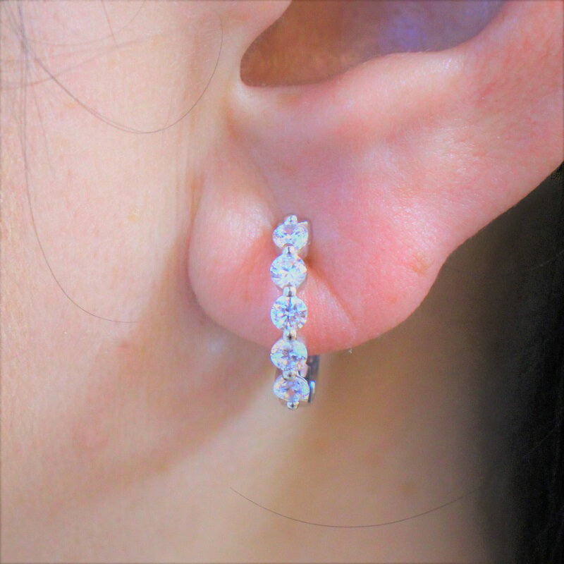 【ふるさと納税】＜ 甲府ジュエリー ＞ イヤリング ピアリング シルバー ジルコニア レディース ジュエリー アクセサリー シンプル フープ ギフト プレゼント 誕生日 贈り物 ラッピング ケース付 保証書付 k001-453 サムネイル3