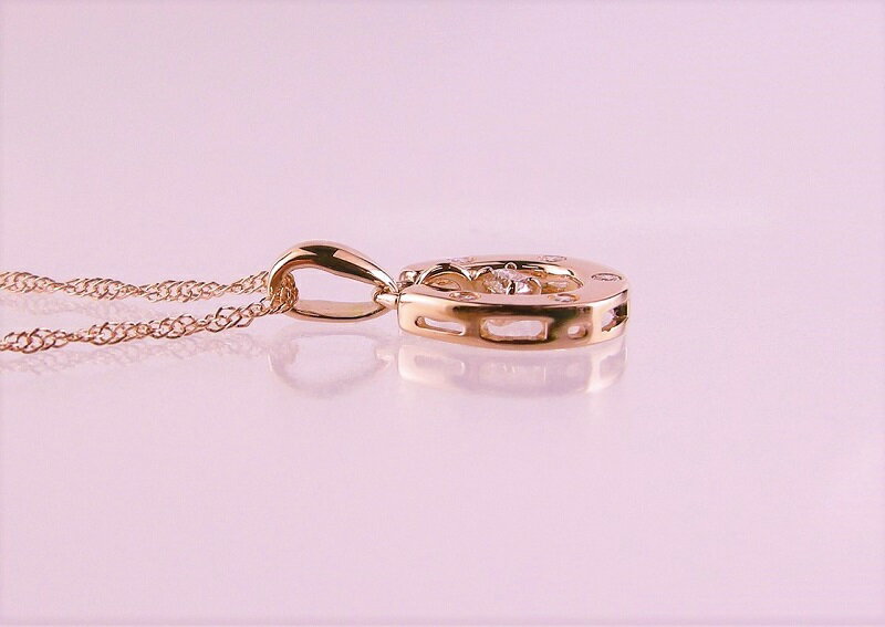 【ふるさと納税】＜ 甲府ジュエリー ＞ ネックレス ペンダント ジュエリー レディース アクセサリー K18 ピンクゴールド 天然 ダイヤモンド 6石 計0.07ct 馬蹄 ホースシュー ギフト プレゼント ラッピング 誕生日 ジュエリーケース付 保証書付 k001-537 サムネイル3