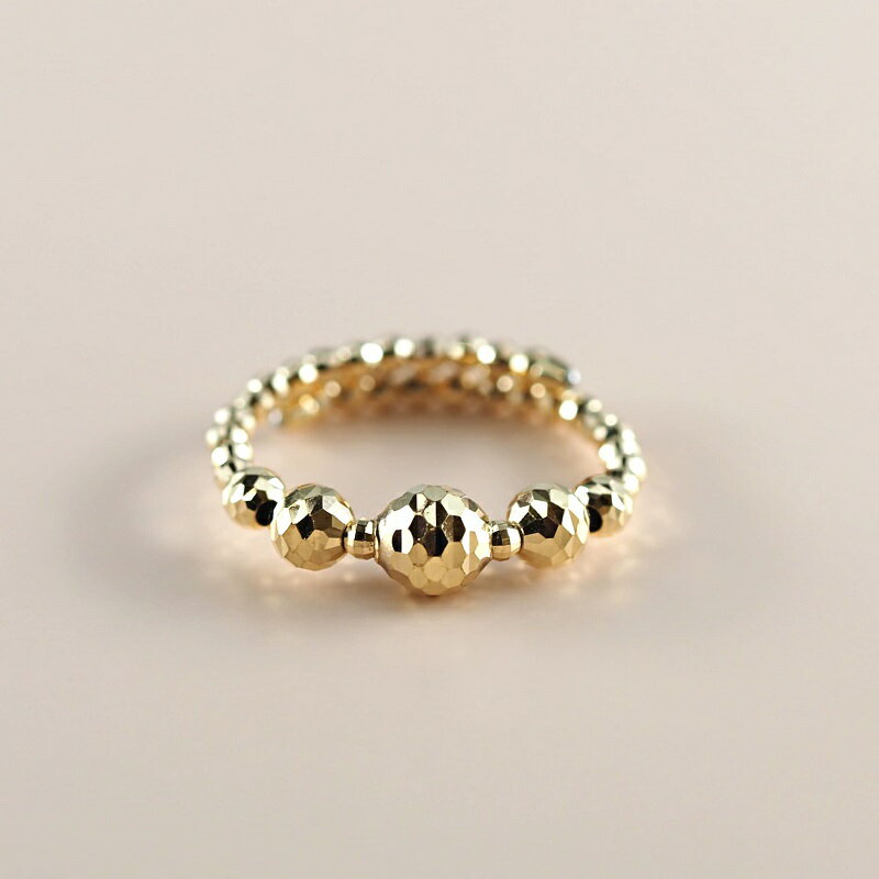 【ふるさと納税】＜ 甲府ジュエリー ＞ リング K18 ジュエリー アクセサリー イエローゴールド フリーサイズ ハニカム カットボール ラッピング ギフト プレゼント 誕生日 ケース付 ショッパー 保証書付 k001-588 サムネイル2