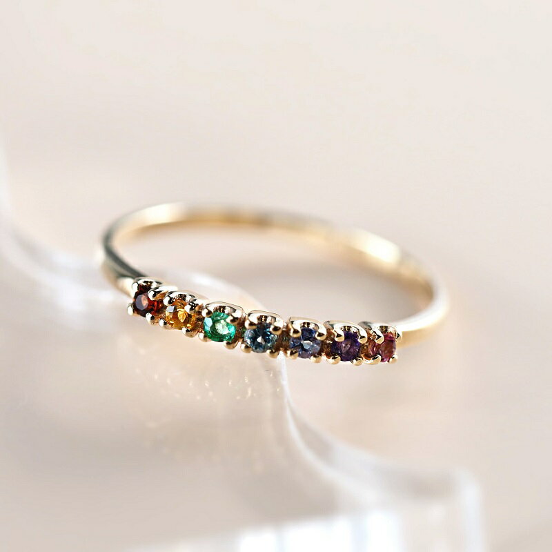 【ふるさと納税】＜ 甲府ジュエリー ＞ リング 指輪 天然石 アミュレット K10 レディース ジュエリー アクセサリー ガーネット シトリン エメラルド ブルートパーズ タンザナイト アメジスト ピンクトルマリン お守り ご褒美 ギフト プレゼント 保証書付 ケース付 k001-633 サムネイル2