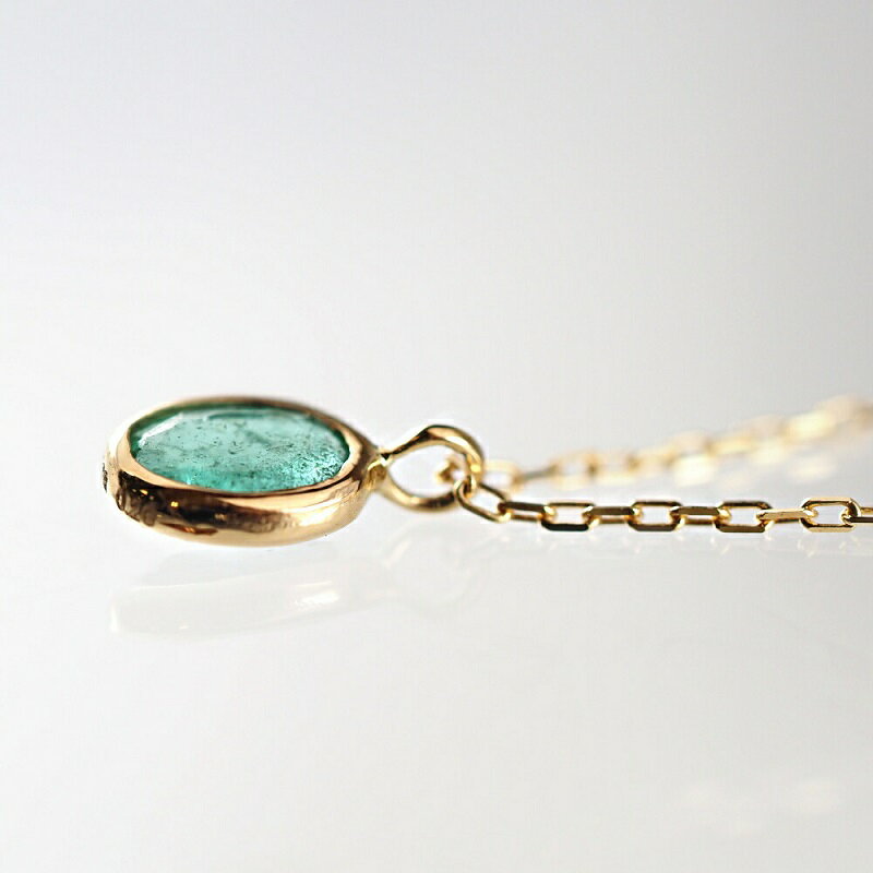 【ふるさと納税】＜ 甲府ジュエリー ＞ ネックレス ペンダント エメラルド K18 レディース ジュエリー アクセサリー 天然 オーバル 40cm ご褒美 誕生石 一粒 ギフト プレゼント 保証書付 ケース付 k001-637 サムネイル2