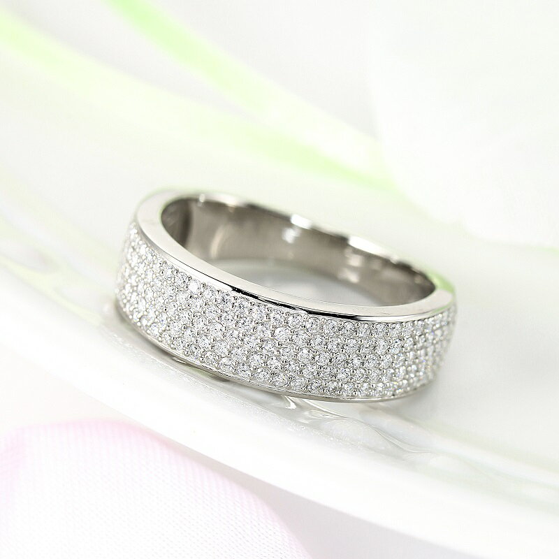 【ふるさと納税】＜ 甲府ジュエリー ＞ リング 指輪 ジュエリー レディース アクセサリー 天然 ダイヤモンド 0.50ctUP プラチナ950 パヴェリング ギフト プレゼント ジュエリーケース付 鑑別書付 保証書付 k001-649 サムネイル2