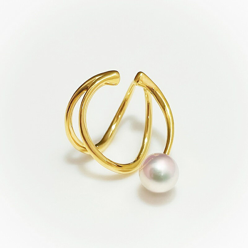 【ふるさと納税】＜ 甲府ジュエリー ＞ イヤーカフ レディース ジュエリー アクセサリー アコヤ真珠 パール K18 YG イエローゴールド 片耳用 シンプル ギフト プレゼント ジュエリーケース付 鑑別書付 保証書付 k001-653 サムネイル2