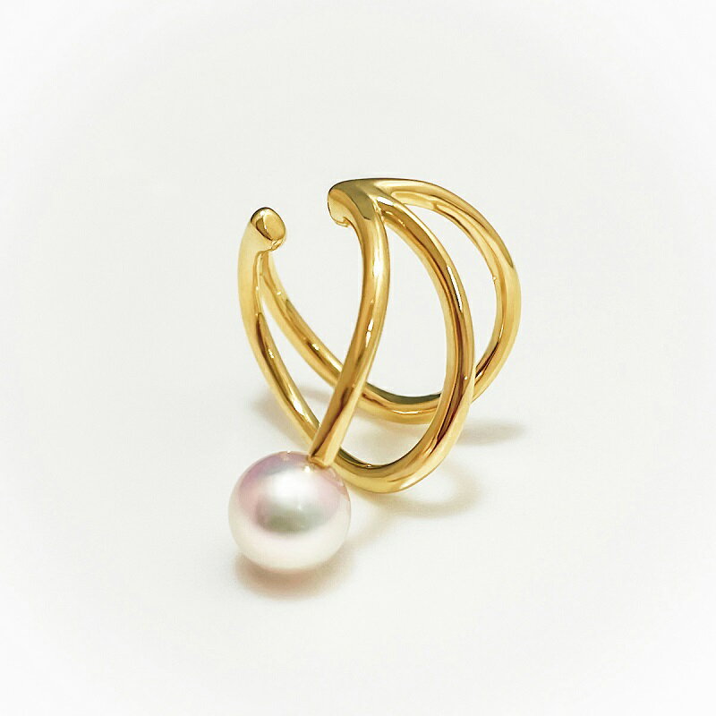 【ふるさと納税】＜ 甲府ジュエリー ＞ イヤーカフ レディース ジュエリー アクセサリー アコヤ真珠 パール K18 YG イエローゴールド 片耳用 シンプル ギフト プレゼント ジュエリーケース付 鑑別書付 保証書付 k001-653 サムネイル3