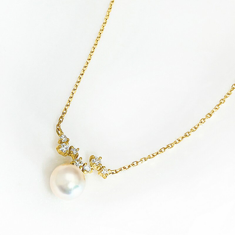 【ふるさと納税】＜ 甲府ジュエリー ＞ ネックレス ペンダント ジュエリー レディース アクセサリー ダイヤモンド 0.09ct アコヤ真珠 1粒パール K18 イエローゴールド ギフト プレゼント 誕生日 ジュエリーケース付 鑑別書付 保証書付 k001-661 サムネイル3