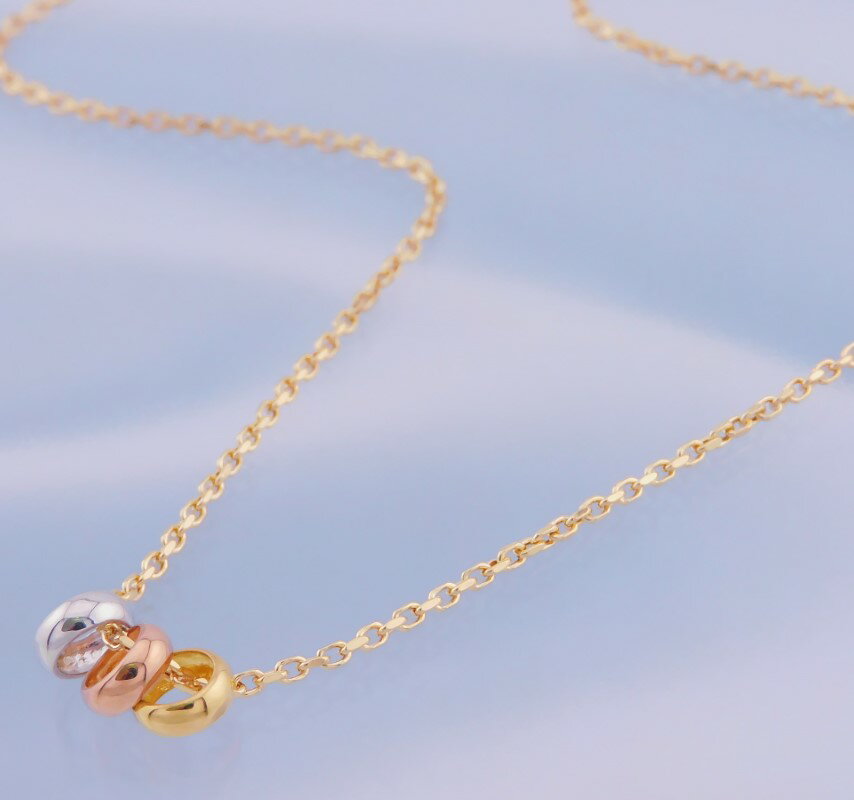 【ふるさと納税】＜ 甲府ジュエリー ＞ ネックレス ペンダント ジュエリー レディース アクセサリー K18 イエローゴールド ピンクゴールド ホワイトゴールド ラッキーリング ギフト プレゼント 保証書付 k001-666 サムネイル2