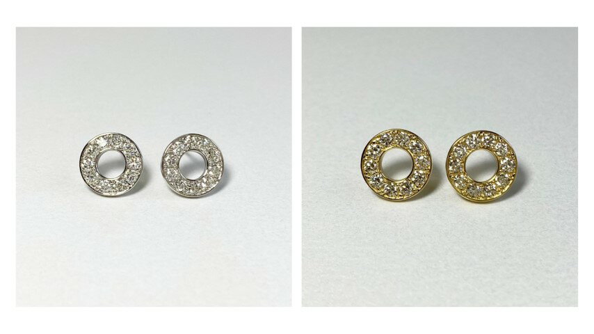 【ふるさと納税】＜ 甲府ジュエリー ＞ ピアス ダイヤモンド ジュエリー レディース アクセサリー 計0.64ct 選べる地金 プラチナ イエローゴールド PT900 18金 K18 サークル ギフト プレゼント 誕生日 贈り物 ジュエリーケース付 鑑別書付 保証書付 k001-722 サムネイル2