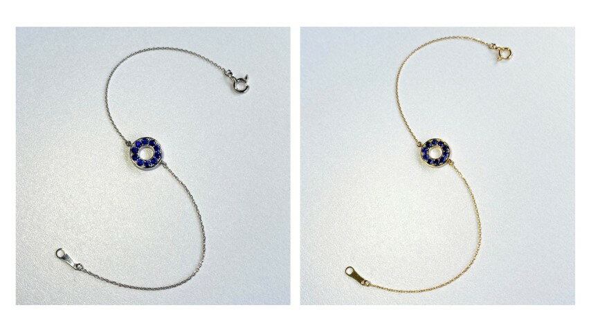 【ふるさと納税】＜ 甲府ジュエリー ＞ ブレスレット ジュエリー レディース アクセサリー サファイヤ 計0.40ctアップ 選べる地金 プラチナ イエローゴールド PT900 PT850 18金 K18 サークル ギフト プレゼント 誕生日 ジュエリーケース付 鑑別書付 保証書付 k001-740 サムネイル2