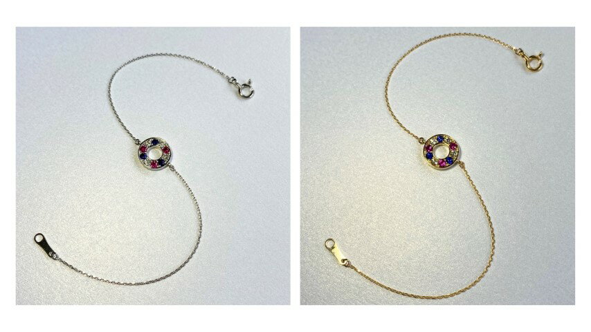 【ふるさと納税】 ブレスレット ジュエリー レディース アクセサリー ダイヤモンド 計0.13ct ルビー 計0.10ctアップ サファイヤ 計0.10ctアップ 選べる地金 プラチナ イエローゴールド サークル ギフト プレゼント 誕生日 ジュエリーケース付 鑑別書付 保証書付 k001-744 サムネイル2