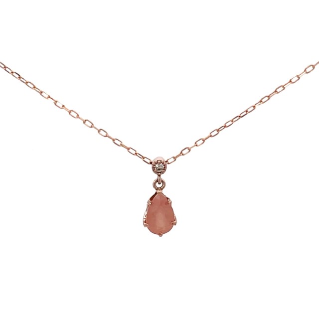 【ふるさと納税】＜ 甲府ジュエリー ＞ ネックレス ペンダント ジュエリー レディース アクセサリー ダイヤモンド K10 ピンクゴールド ロードクロサイト 薔薇石 インカの薔薇 希少 雫型 ギフト プレゼント ジュエリーケース付 鑑別書付 保証書付 k001-773 サムネイル2