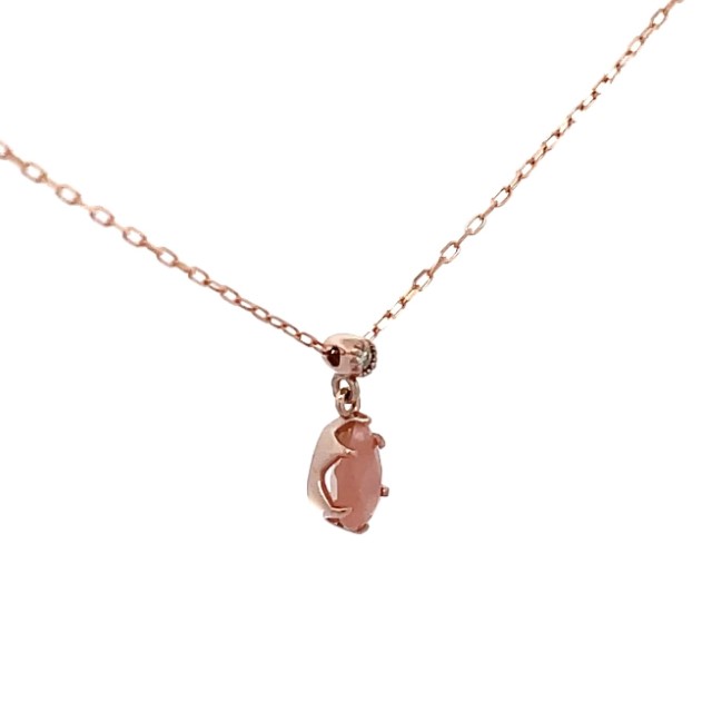 【ふるさと納税】＜ 甲府ジュエリー ＞ ネックレス ペンダント ジュエリー レディース アクセサリー ダイヤモンド K10 ピンクゴールド ロードクロサイト 薔薇石 インカの薔薇 希少 雫型 ギフト プレゼント ジュエリーケース付 鑑別書付 保証書付 k001-773 サムネイル3