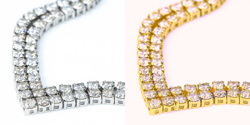 【ふるさと納税】＜甲府ジュエリー＞ ネックレス ペンダント ジュエリー レディース アクセサリー ダイヤモンド 計10.0ctUP 選べる地金 PT900 プラチナ K18 YG テニスネックレス 2連V字 オールアラウンド ギフト プレゼント ジュエリーケース付 鑑別書付 保証書付 k001-780 サムネイル2