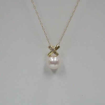 【ふるさと納税】＜ 甲府ジュエリー ＞ ペンダント ネックレス ジュエリー レディース アクセサリー ダイヤモンド 0.06ct あこや真珠 7.5〜8mm珠 K18 イエローゴールド ジュエリーケース付 鑑別書付 保証書付 k072-032 サムネイル2