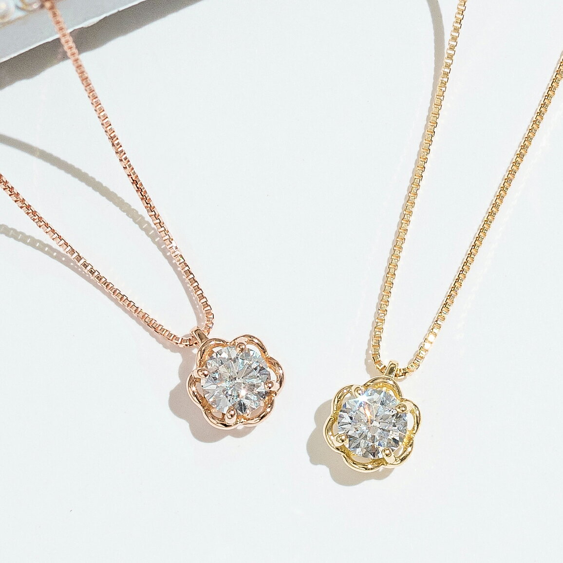 【ふるさと納税】＜ 甲府ジュエリー ＞ ネックレス ダイヤモンド ジュエリー アクセサリー レディース シンプル おしゃれ 0.3カラット 18金 選べる 地金 イエローゴールド ピンクゴールド ギフト プレゼント ジュエリーケース付 保証書付 鑑別書付 k094-068 サムネイル2