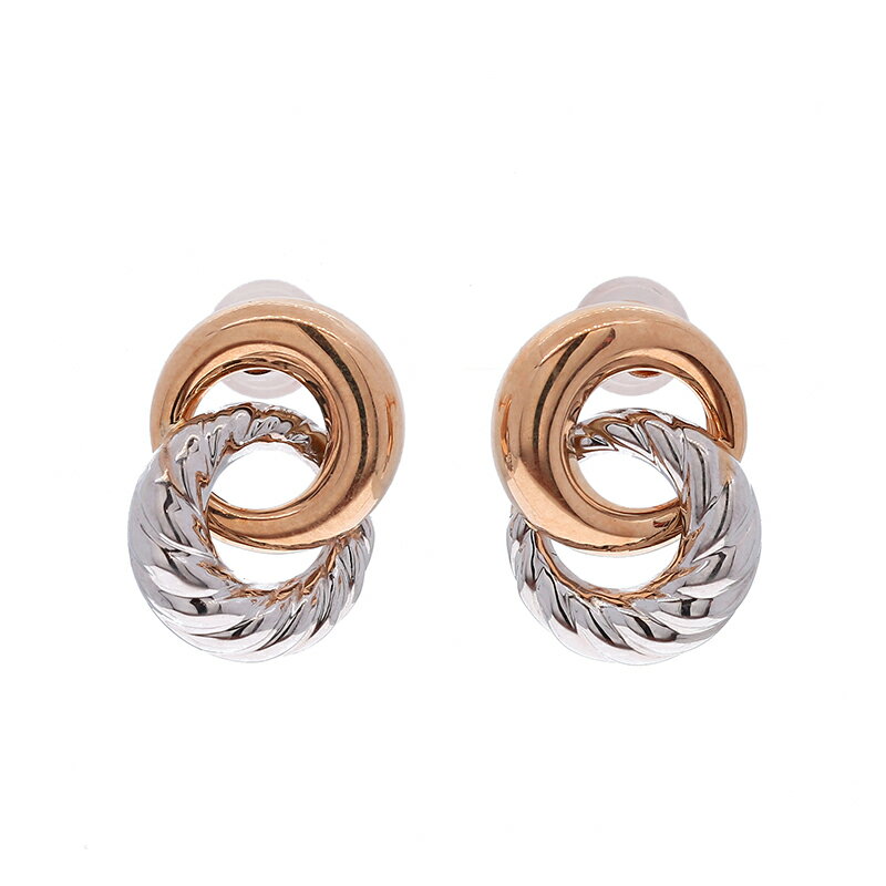 【ふるさと納税】＜ 甲府ジュエリー ＞ ピアス ジュエリー レディース アクセサリー K18 ピンクゴールド プラチナ コンビピアス 存在感 カジュアル フォーマル ギフト プレゼント ジュエリーケース付 保証書付 k094-221 サムネイル2