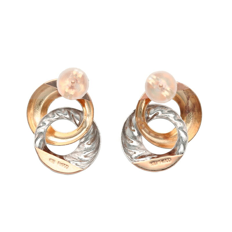 【ふるさと納税】＜ 甲府ジュエリー ＞ ピアス ジュエリー レディース アクセサリー K18 ピンクゴールド プラチナ コンビピアス 存在感 カジュアル フォーマル ギフト プレゼント ジュエリーケース付 保証書付 k094-221 サムネイル3