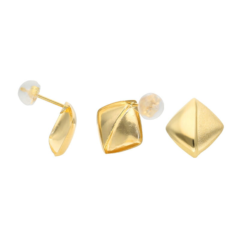 【ふるさと納税】＜ 甲府ジュエリー ＞ 即納 ピアス ジュエリー レディース アクセサリー スタッドピアス スクエア ミラー マット 選べる地金 K18 イエローゴールド Pt900 プレゼント ギフト ジュエリーケース付 保証書付 k094-232 サムネイル3