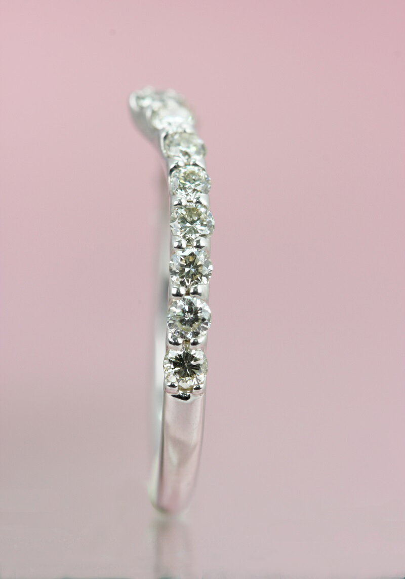 【ふるさと納税】＜ 甲府ジュエリー ＞ リング ジュエリー アクセサリー レディース ダイヤモンド 0.50ct プラチナ Pt900 Vライン ハーフエタニティ ギフト プレゼント ジュエリーケース付 鑑別書付 保証書付 k101-020 サムネイル2