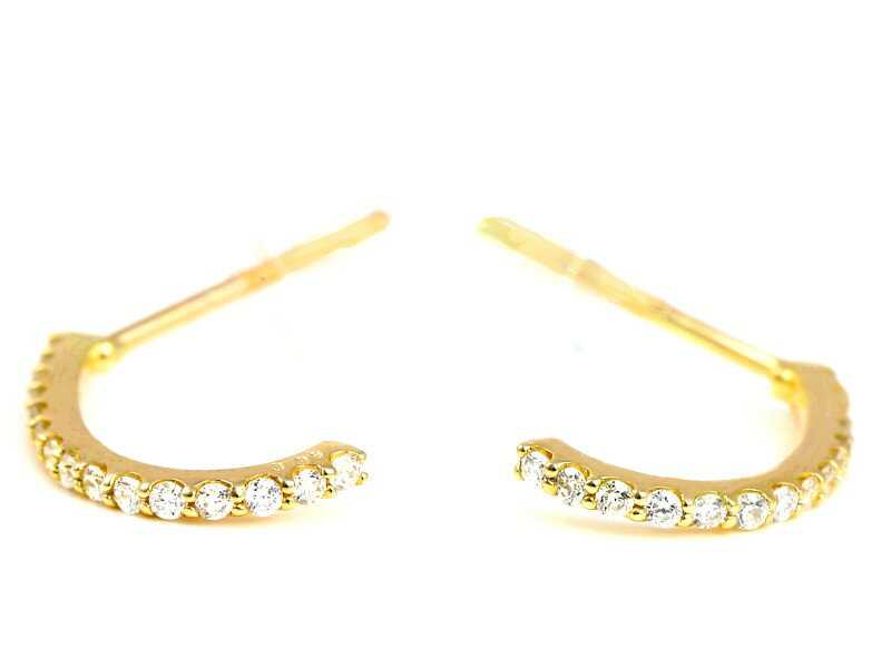 【ふるさと納税】＜ 甲府ジュエリー ＞ ピアス ジュエリー レディース アクセサリー 選べる地金 K18 イエローゴールド ピンクゴールド プラチナ 天然 ダイヤモンド 0.12ct ラインピアス 普段使い 綺麗 ギフト プレゼント ジュエリーケース付 鑑別書付 保証書付 k098-314 サムネイル2