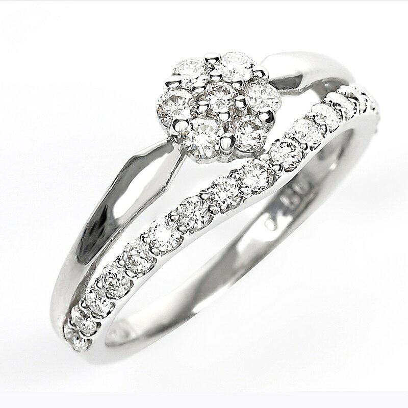 【ふるさと納税】＜ 甲府ジュエリー ＞ リング ダイヤモンド 指輪 ジュエリー アクセサリー レディース 計0.50カラット プラチナ フラワー V字 ギフト プレゼント 誕生日 ジュエリーケース付 鑑別書付 保証書付 k098-232 サムネイル3