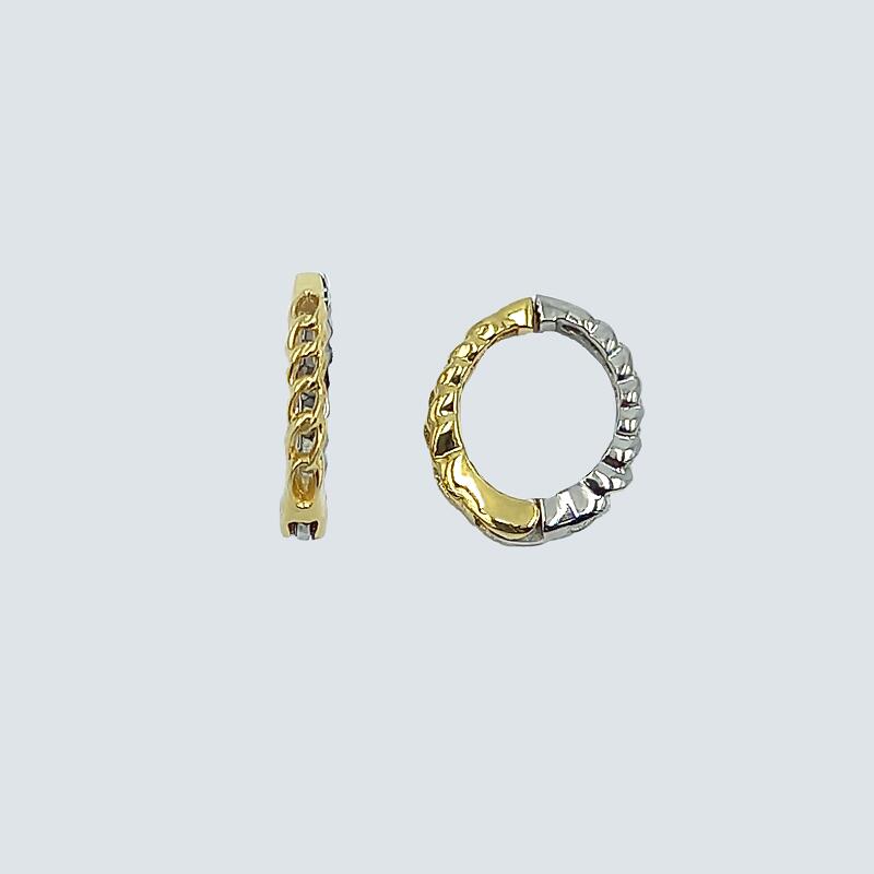 【ふるさと納税】＜ 甲府ジュエリー ＞ イヤリング イヤーカフ レディース ジュエリー アクセサリー プラチナ K18 コンビ イエローゴールド リバーシブル 鎖模様 おしゃれ プレゼント ギフト 保証書付 ジュエリーケース付 ギフトバック付 k102-063 サムネイル2