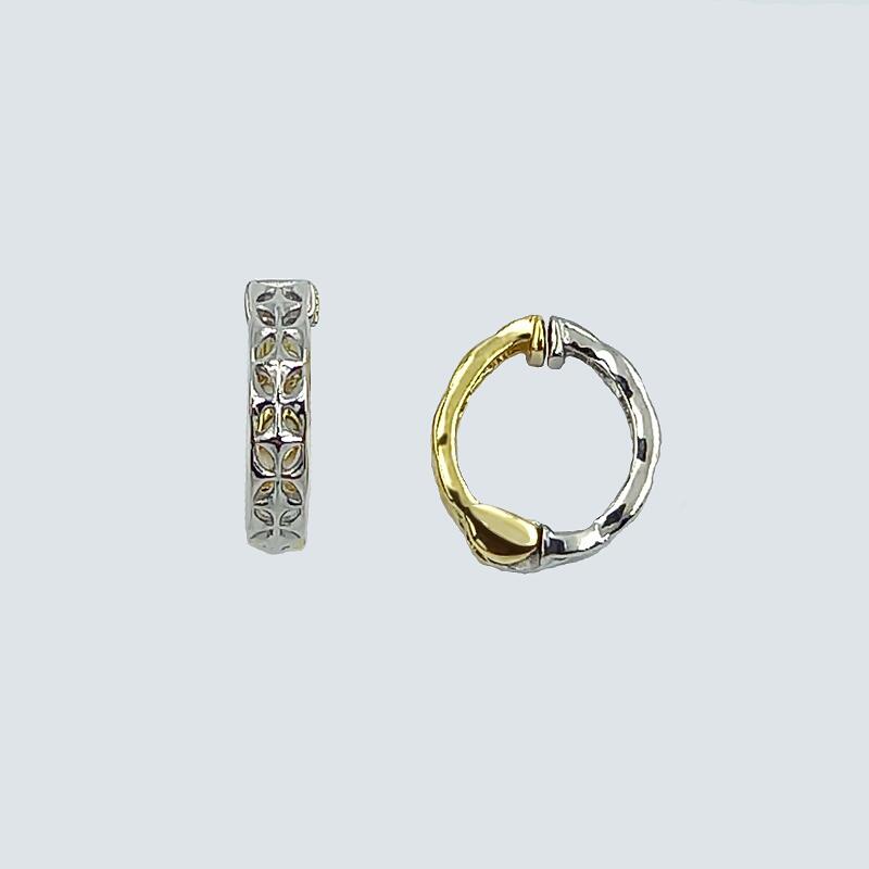 【ふるさと納税】＜ 甲府ジュエリー ＞ イヤリング イヤーカフ レディース ジュエリー アクセサリー プラチナ K18 コンビ イエローゴールド リバーシブル 透かし模様 おしゃれ プレゼント ギフト 保証書付 ジュエリーケース付 ギフトバック付 k102-066 サムネイル2