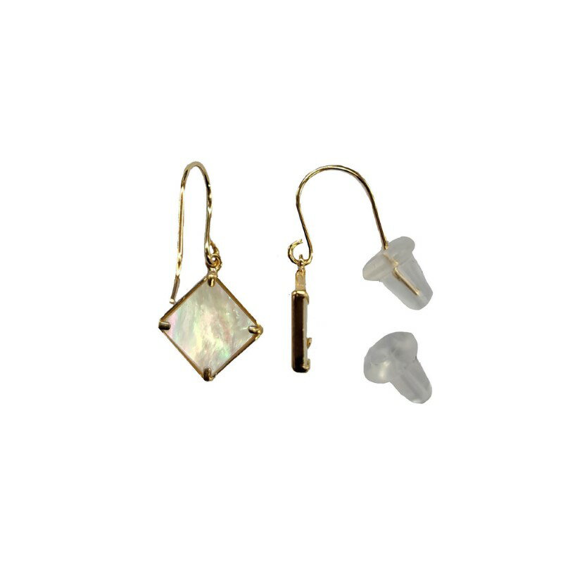 【ふるさと納税】＜ 甲府ジュエリー ＞ ピアス レディース ジュエリー アクセサリー K18 イエローゴールド 白蝶貝 ホワイトシェル フックピアス シンプル ギフトバック付 ジュエリーケース付 保証書付 k102-096 サムネイル3