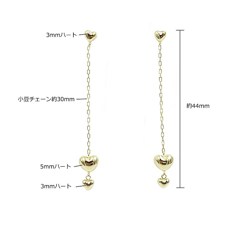 【ふるさと納税】＜ 甲府ジュエリー ＞ ピアス レディース ジュエリー アクセサリー K18 イエローゴールド ハート 保証書付 ケース付 ギフトバック付 k102-072 サムネイル3