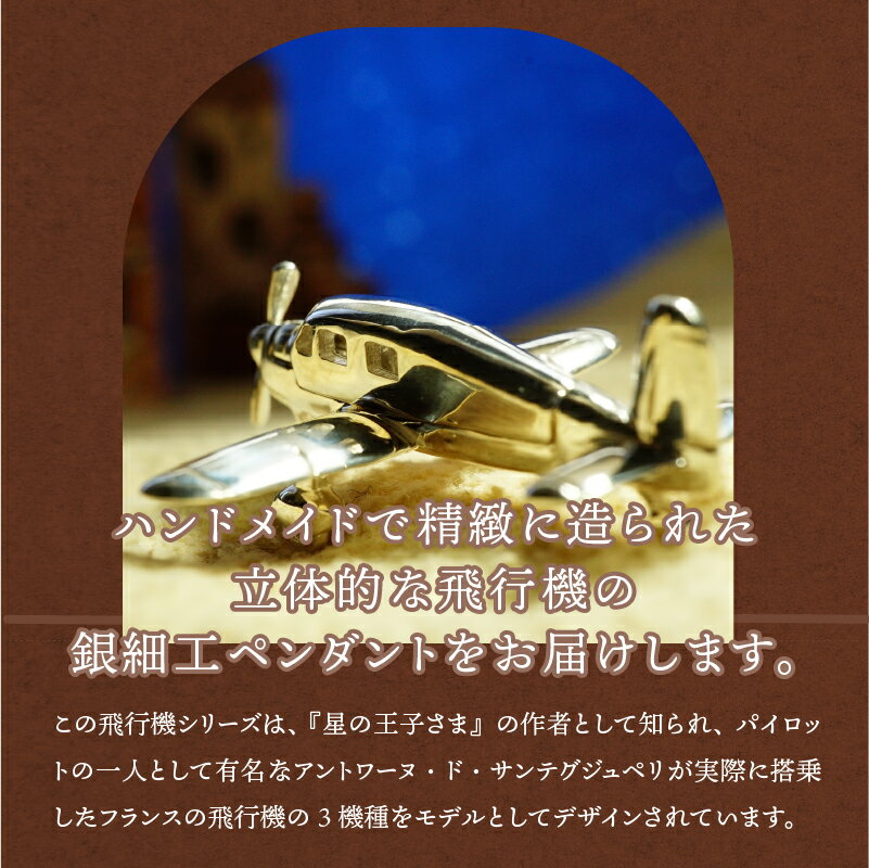 【ふるさと納税】＜ 甲府ジュエリー ＞ ペンダント ネックレス 男女兼用 レディース メンズ アクセサリー モチーフ 飛行機 シルバー シムーン型 サン・テグジュぺリ 星の王子様 ギフト プレゼント 贈り物 k085-016 サムネイル3
