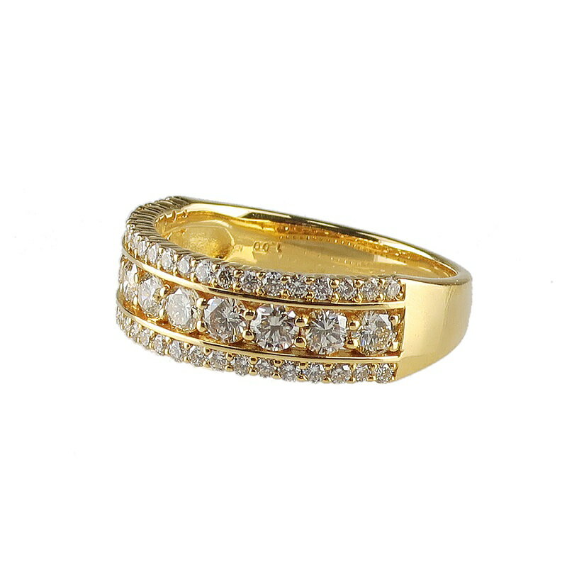 【ふるさと納税】＜ 甲府ジュエリー ＞ リング 指輪 ダイヤモンド ゴージャス 大人 K18 1.0カラット レディース アクセサリー ジュエリー ギフト プレゼント 贈り物 天然ダイヤ ジュエリーケース付 鑑別書付 保証書付 k120-044 サムネイル3