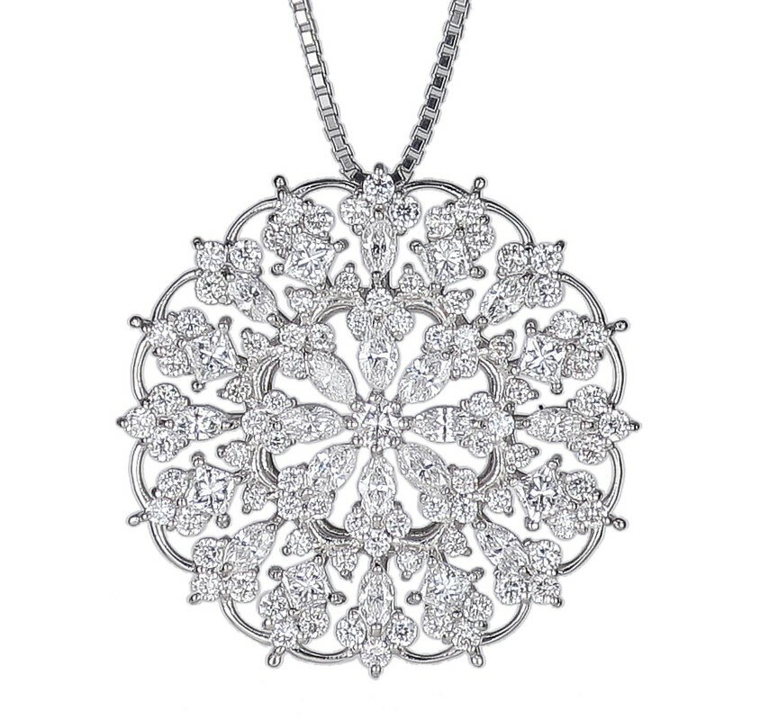 【ふるさと納税】＜ 甲府ジュエリー ＞ ペンダント ダイヤモンド ネックレス ジュエリー アクセサリー レディース 1.4ct PT900 プラチナ ステンドグラス イメージ ギフト プレゼント ジュエリーケース付 鑑別書付 保証書付 k120-058 サムネイル2