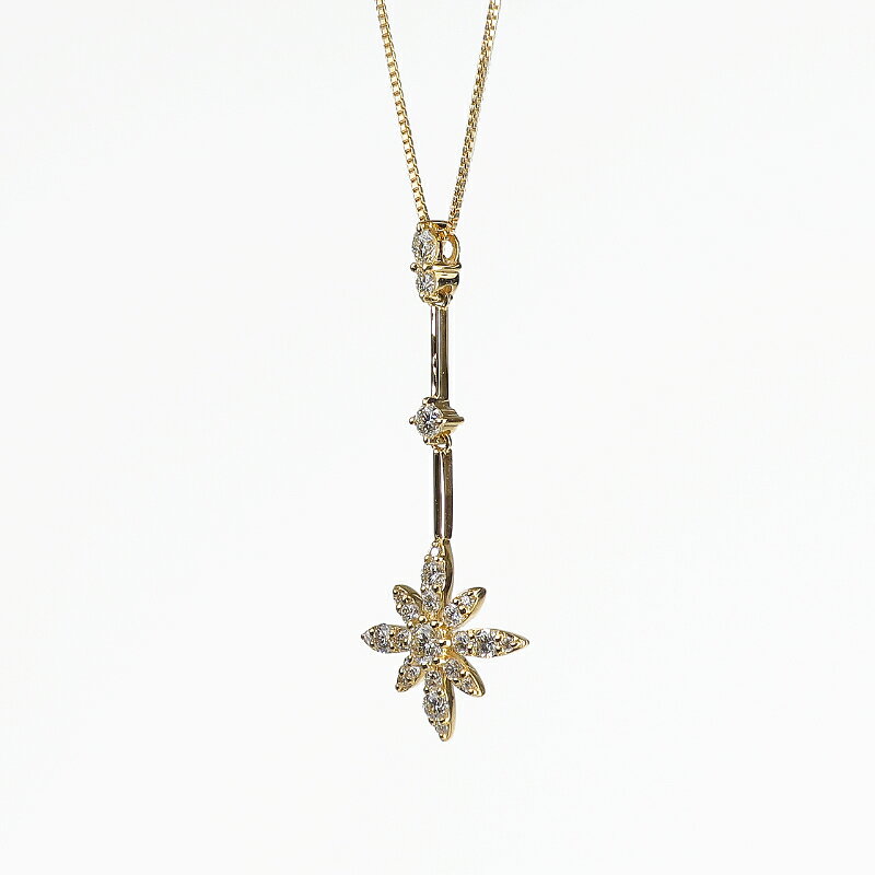 【ふるさと納税】＜ 甲府ジュエリー ＞ ペンダント ネックレス ダイヤモンド ジュエリー アクセサリー レディース 0.4ct K18 イエローゴールド 縦長 普段使い ギフト プレゼント ジュエリーケース付 鑑別書付 保証書付 k120-060 サムネイル2