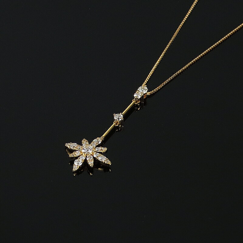【ふるさと納税】＜ 甲府ジュエリー ＞ ペンダント ネックレス ダイヤモンド ジュエリー アクセサリー レディース 0.4ct K18 イエローゴールド 縦長 普段使い ギフト プレゼント ジュエリーケース付 鑑別書付 保証書付 k120-060 サムネイル3