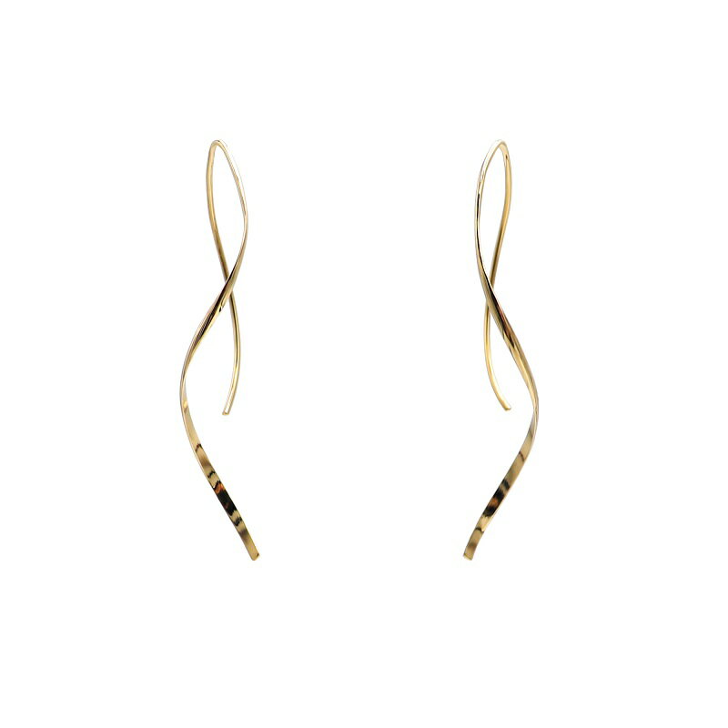 【ふるさと納税】＜ 甲府ジュエリー ＞ ピアス ジュエリー アクセサリー レディース K18 イエローゴールド ウェーブアメリカンピアス ギフト プレゼント 保存用巾着付 鑑別書付 保証書付 k115-015 サムネイル2