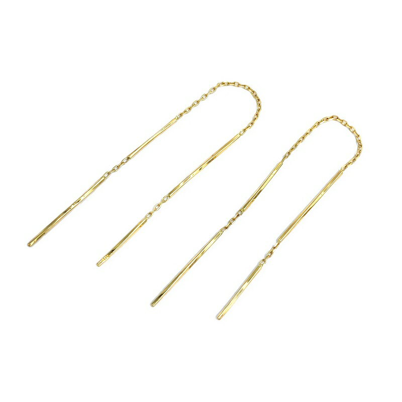 【ふるさと納税】＜ 甲府ジュエリー ＞ ピアス ジュエリー アクセサリー レディース K18 ゴールド バー チェーン アメリカピアス ギフト プレゼント 鑑別書付 保証書付 k115-047 サムネイル2